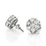 Diamond Cluster Stud Earrings